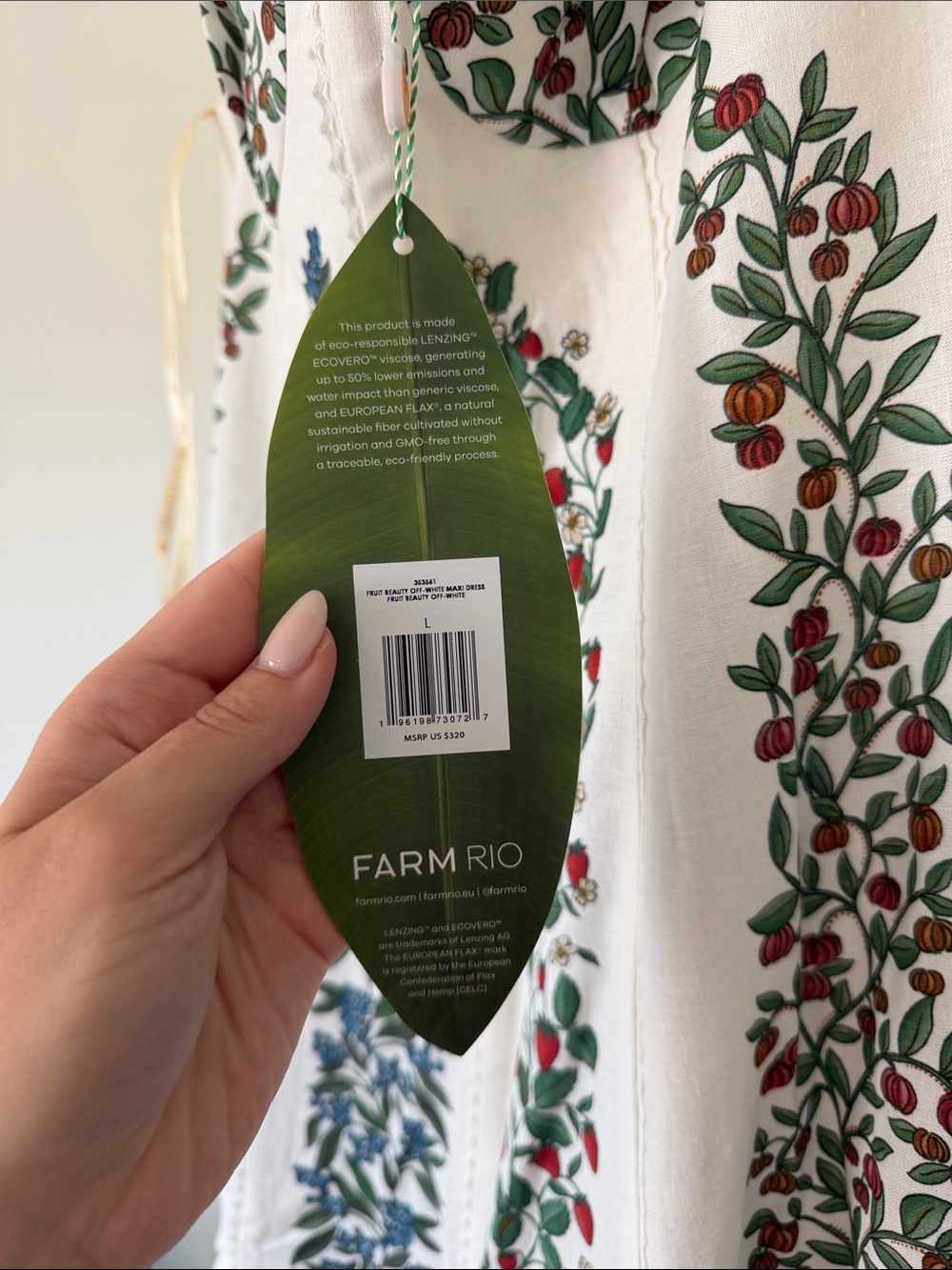FARM Rio Cream Embroidered Floral Tank Dress with Red & Blue Accents - Picture 4 of 4